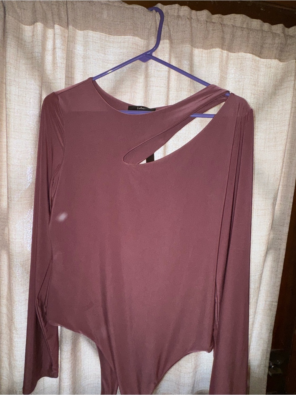 Lulu's Mauve Long Sleeve Cutout Bodysuit